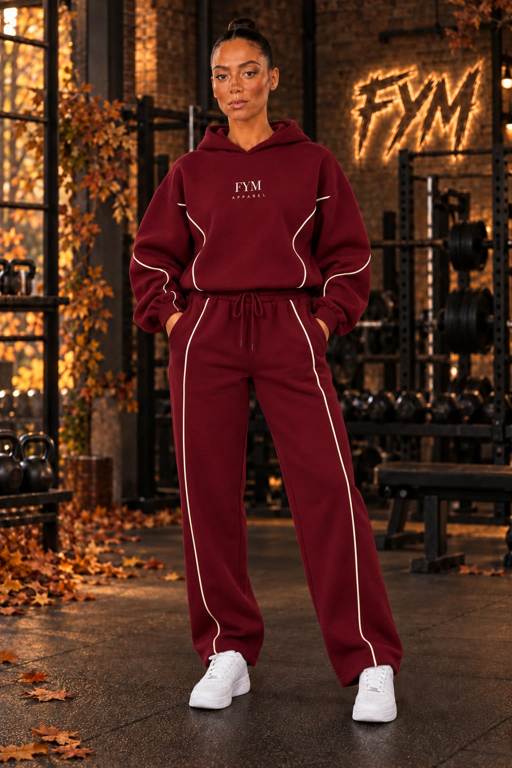 RISE WOMEN’S BURGUNDY HOODIE SET
