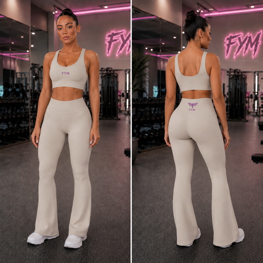 AFTERDARK Women’s Three-Piece Set — Stone & Purple — Size Reservation