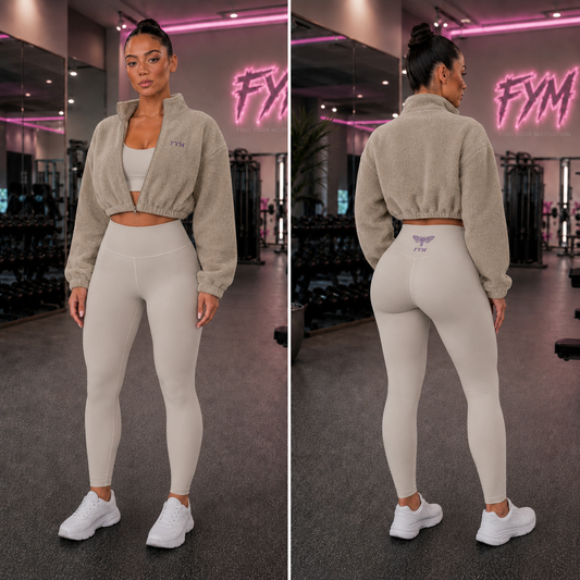 AFTERDARK Women’s Three-Piece Set — Stone & Purple — Size Reservation