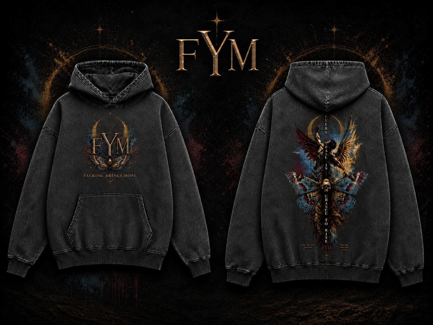 Fall Then Rise — Hoodie — Relaxed Fit