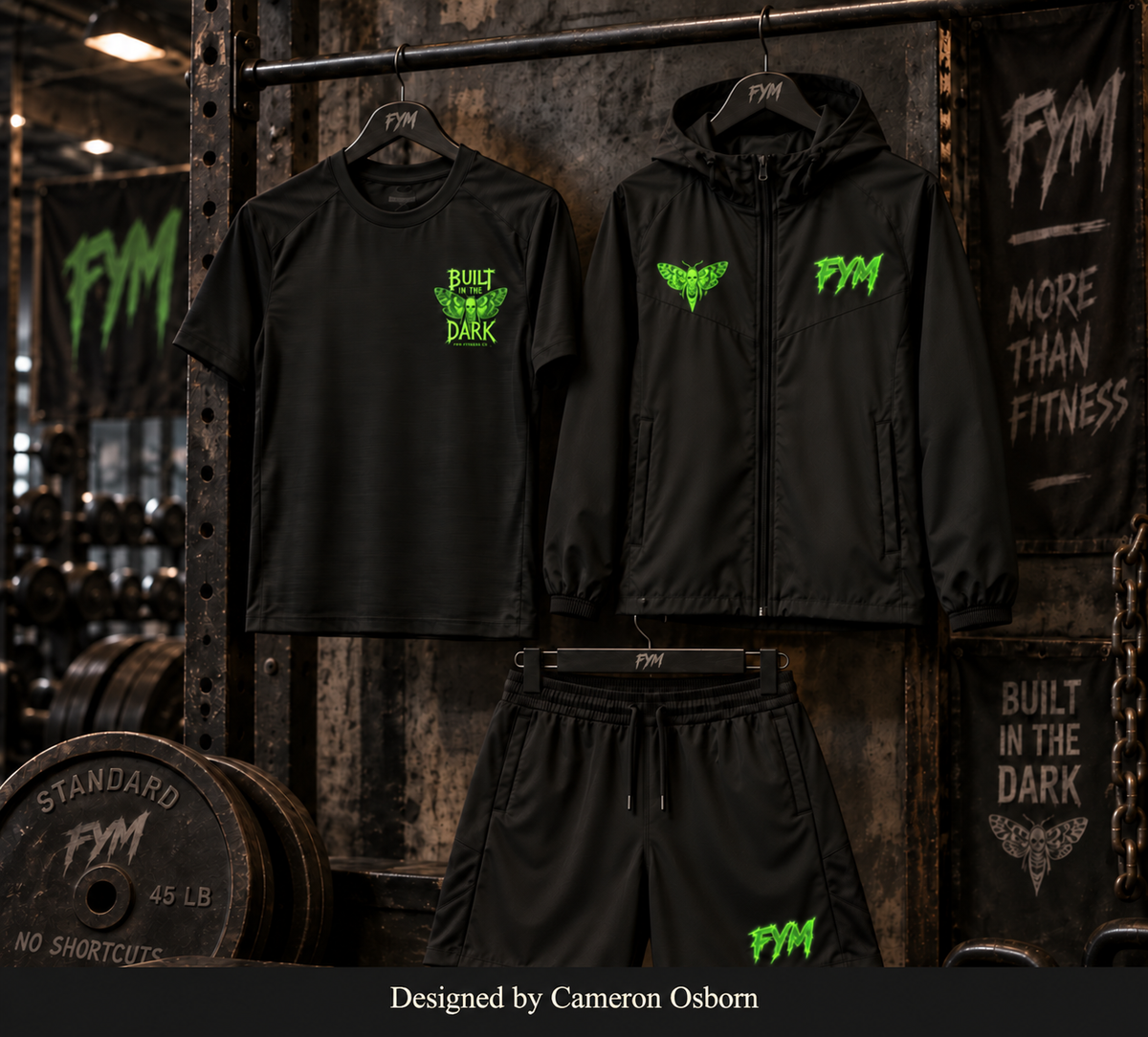 RISE MEN’S 3 PIECE ACTIVE SET — BLACK / NEON GREEN