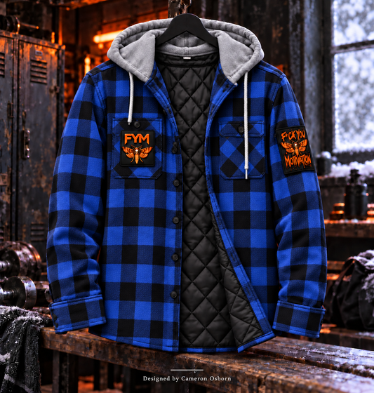 RISE MEN’S LUMBERJACK TRAINING SHIRT — BLUE / ORANGE
