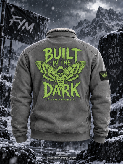 RISE MEN’S QUARTER PULLOVER SWEATER — GREY / NEON GREEN