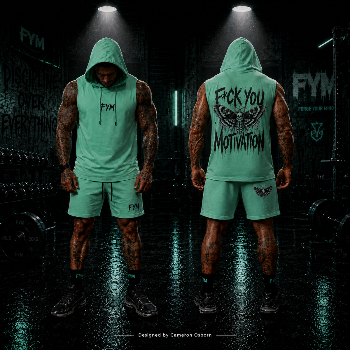 RISE MEN’S VEST & SHORTS SET — MINT GREEN