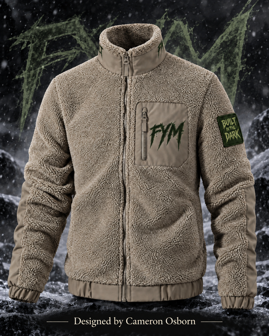 RISE MEN’S SHERPA JACKET — BEIGE — front — Designed by Cameron Osborn