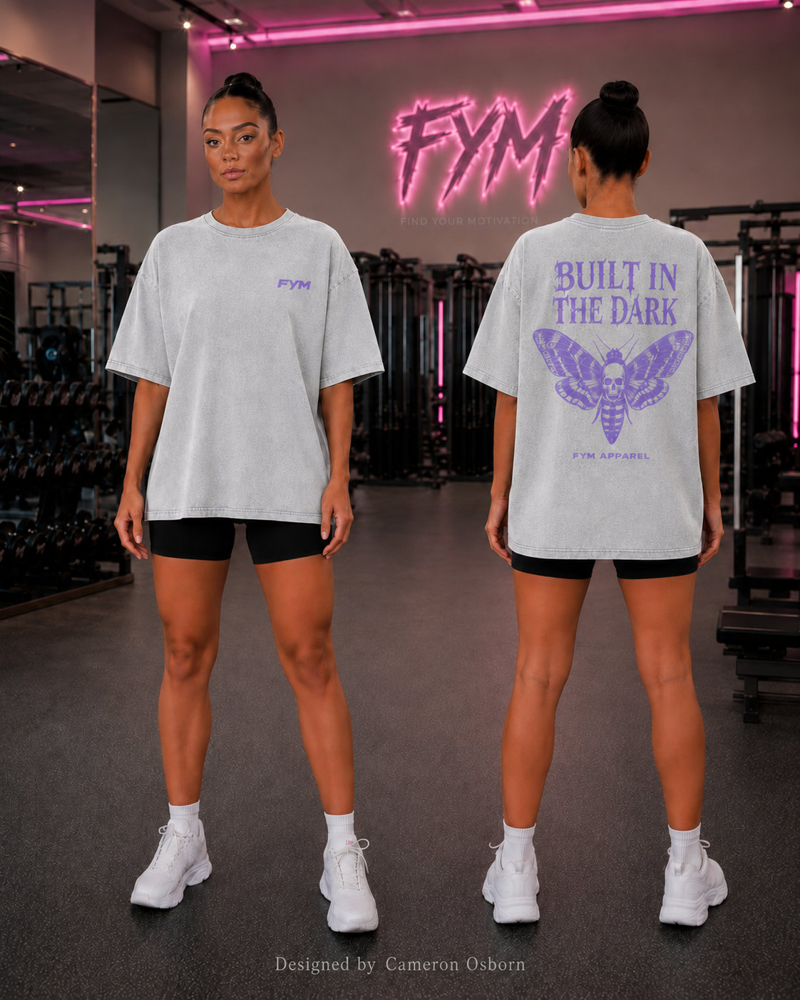 RISE WOMEN’S TEE — GREY / LILAC